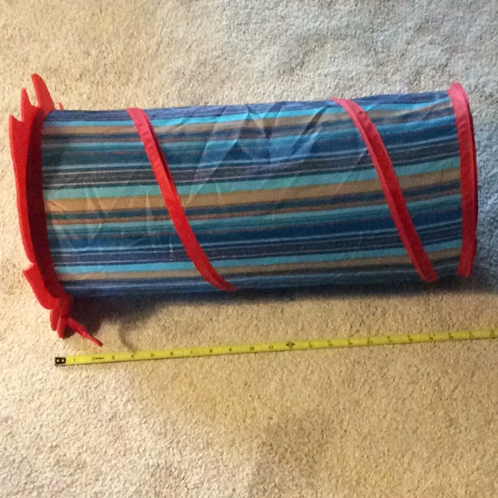 FINAL SALE PRICE Cat or Small Dog Play Tunnel with Attached Ball